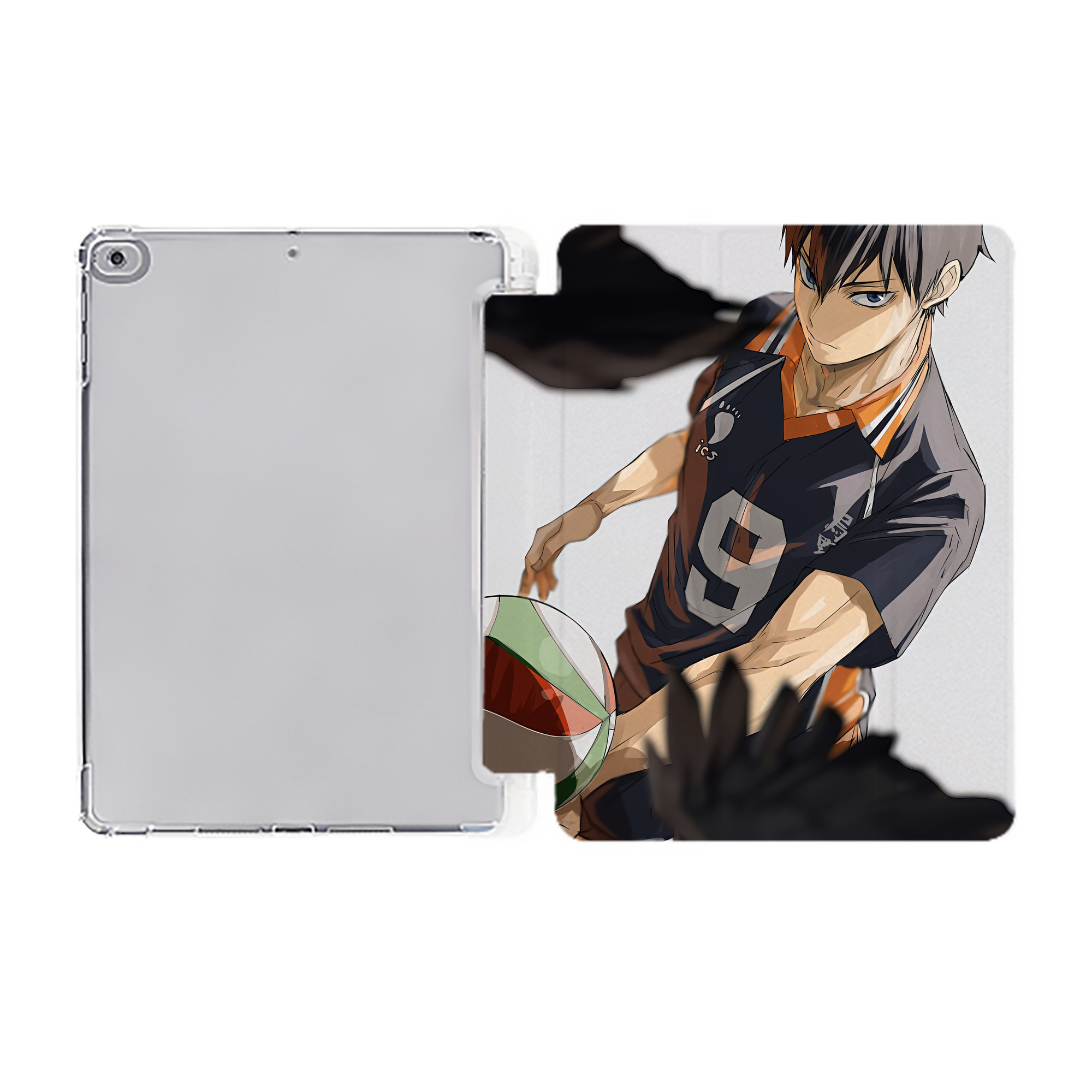 （画像用） ハイキュー!! Haikyu!! IPad ケース ペン収納付き 三つ折りスタンド PUレザー×シリコン 対応機種9.5/10.5/10.9インチ